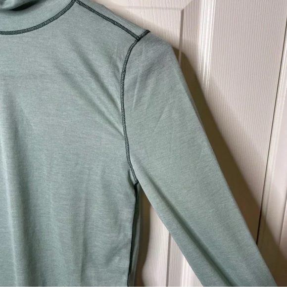 NEW! Madewell Women’s Light Green Mock Long Sleeve Sheer Tee, Size XXS - Picture 4 of 7